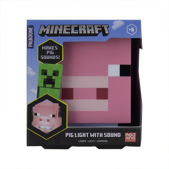 Paladone LED Детско Декоративно Осветление Minecraft Pig Розов 11εκ.
