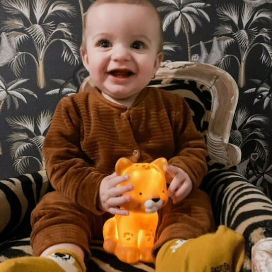 A Little Lovely Company Led Kids Decorative Lamp Tiger Yellow 10.7x14.5x9.6εκ.