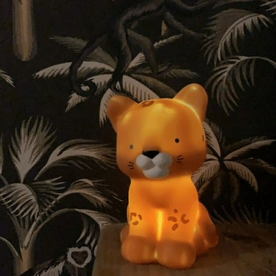 A Little Lovely Company Led Kids Decorative Lamp Tiger Yellow 10.7x14.5x9.6εκ.