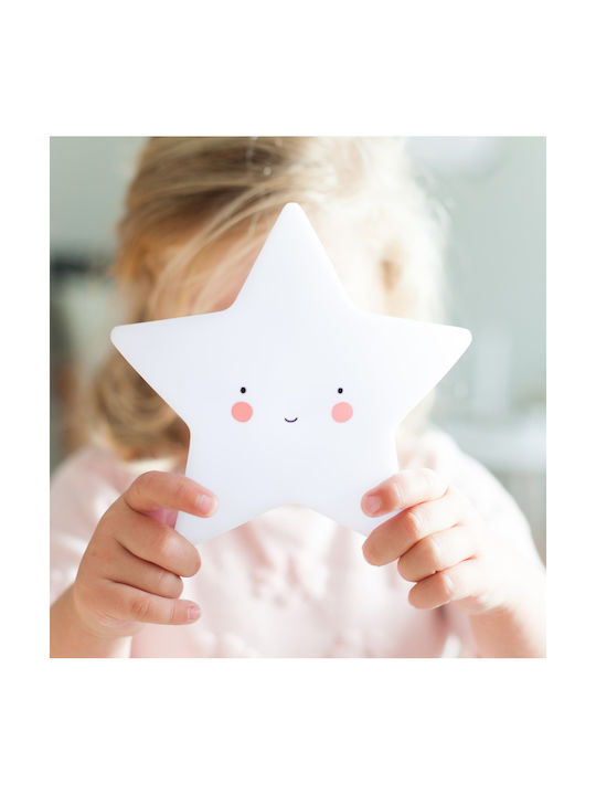 A Little Lovely Company Led Kids Decorative Lamp Sleeping Star with Color Changes White