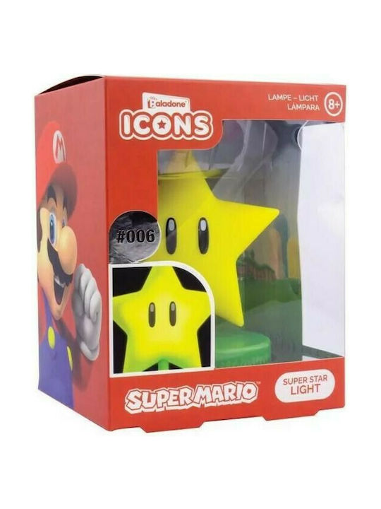 Paladone Led Παιδικό Διακοσμητικό Φωτιστικό Super Mario Bros Super Star Κίτρινο