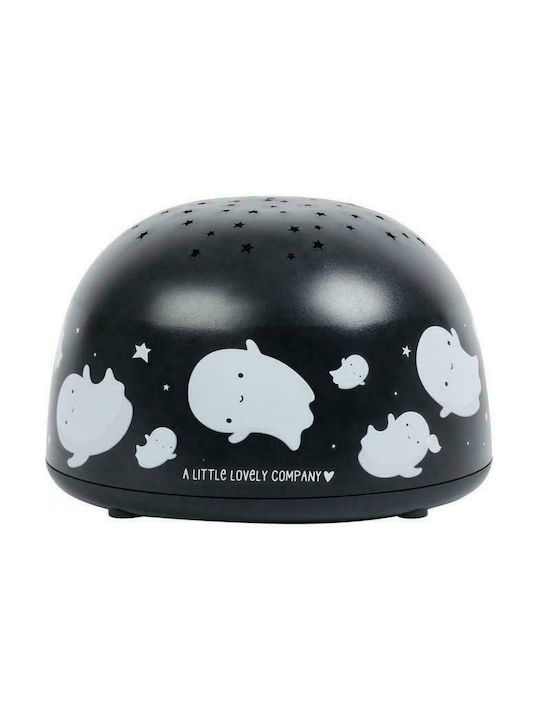 A Little Lovely Company Led Kids Projector Lamp Ghost with Star Projection Black 14x14x9εκ.