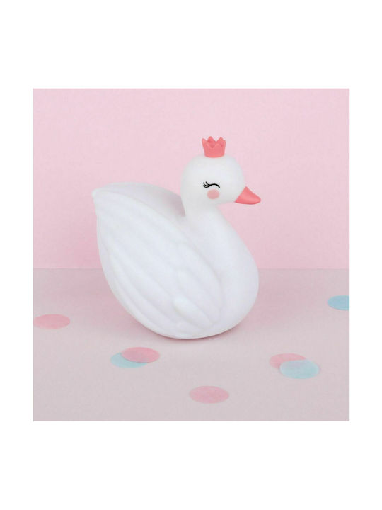A Little Lovely Company Led Kids Decorative Lamp Swan with Color Changes White 9.5x12.8x9.8εκ.