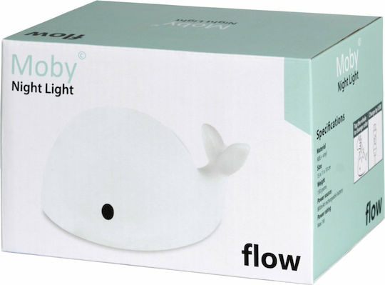 Flow LED Kinder Dekorative Lampe Berührung Moby mit Farbwechsel Weiß 15x10x10εκ.