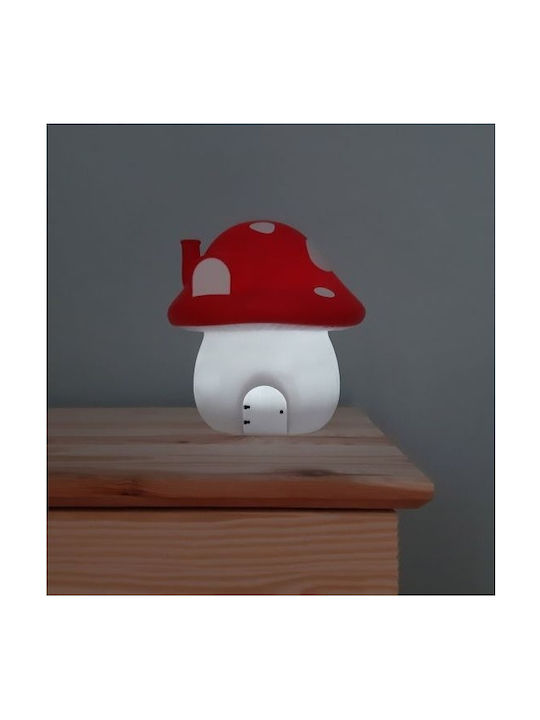 A Little Lovely Company Led Kids Decorative Lamp Mushroom House Red 17.5x17.5x19εκ.