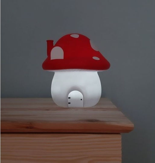 A Little Lovely Company LED Детско Декоративно Осветление Mushroom House Червен 17.5x17.5x19εκ.