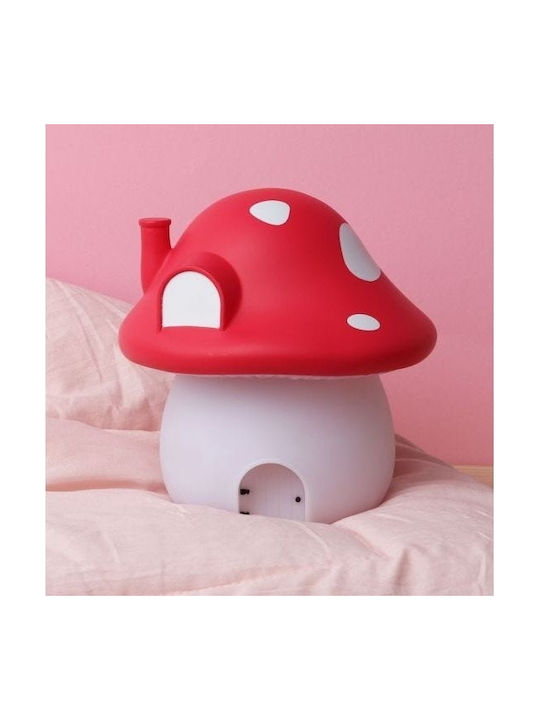 A Little Lovely Company Led Kids Decorative Lamp Mushroom House Red 17.5x17.5x19εκ.