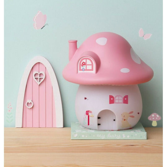 A Little Lovely Company LED Детско Декоративно Осветление Mushroom House Червен 17.5x17.5x19εκ.