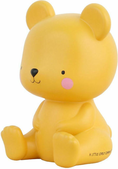 A Little Lovely Company Led Kids Decorative Lamp Bear Yellow 15.5x9x13εκ.