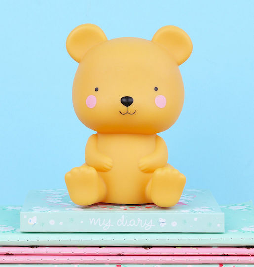 A Little Lovely Company Led Παιδικό Διακοσμητικό Φωτιστικό Bear Κίτρινο 15.5x9x13εκ.