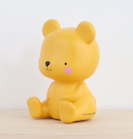 A Little Lovely Company Led Παιδικό Διακοσμητικό Φωτιστικό Bear Κίτρινο 15.5x9x13εκ.