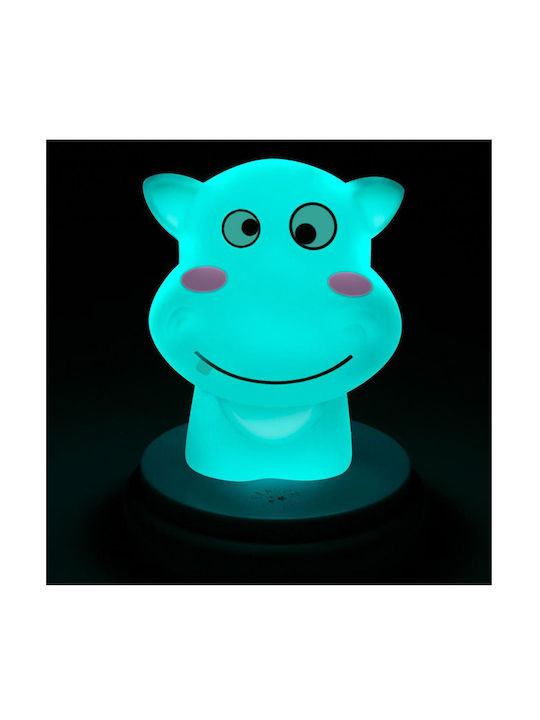 Alecto Baby LED Kinder Dekorative Lampe Silly Hippo Blau 12x12x15εκ.