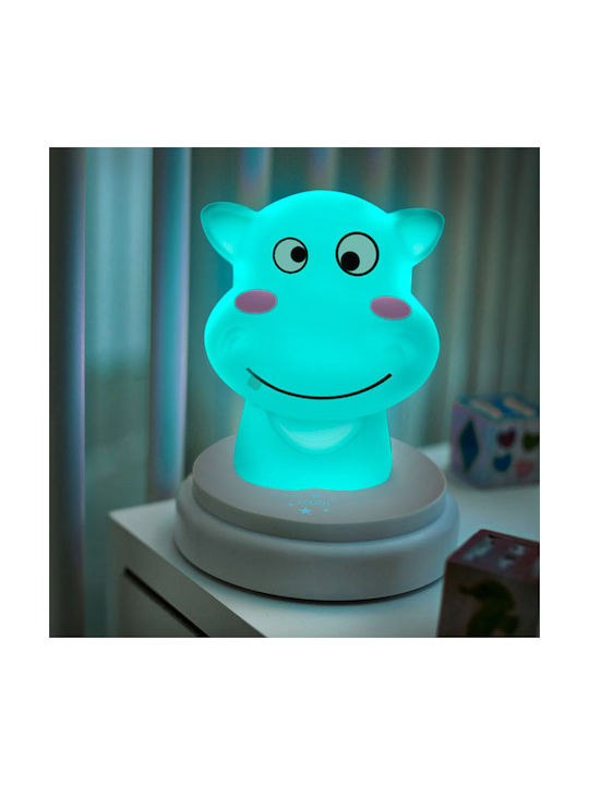 Alecto Baby LED Kinder Dekorative Lampe Silly Hippo Blau 12x12x15εκ.