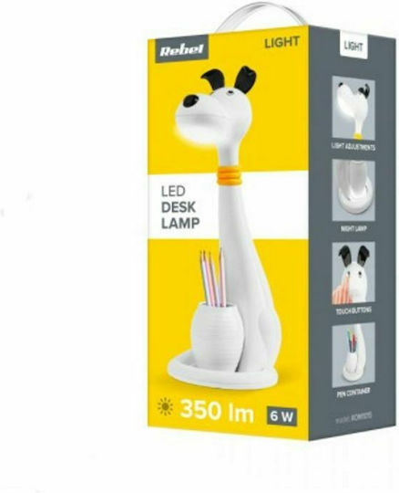 Rebel Led Παιδικό Φωτιστικό Γραφείου Αφής Σκύλος Λευκό