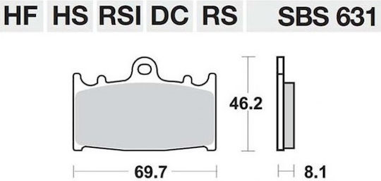 SBS Τακάκια Μοτοσυκλέτας Εμπρός Suzuki GSF 650 Bandit 07'-11' / SV 1000 03'-07' / Kawasaki ZZR 600 93'-04' για Kawasaki ZZR 600