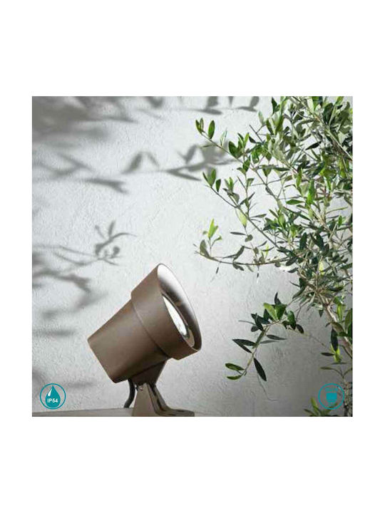 Ondaluce Spot Lamp Projector Outdoor IP54 for Socket GU10 Brown