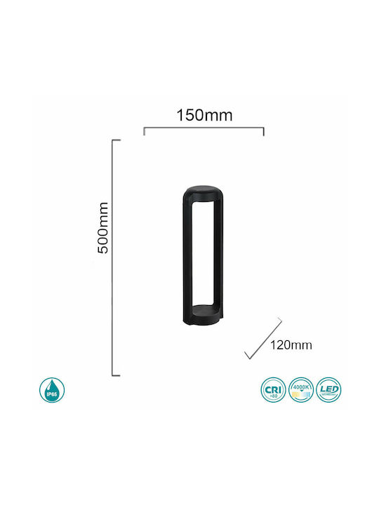 Ondaluce Moby Outdoor Floor Lamp LED 13W with Natural White Light IP65 Black