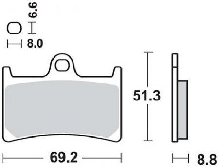 SBS Τακάκια Μοτοσυκλέτας Εμπρός Yamaha T-max 500 08'-11' / Xp T-Max 530 12'-16' για Yamaha T-MAX 500 / T-Max 530