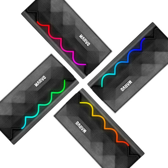 Marvo SG-269 Ηχεία Υπολογιστή 2.0 με RGB Φωτισμό και Bluetooth σε Μαύρο Χρώμα