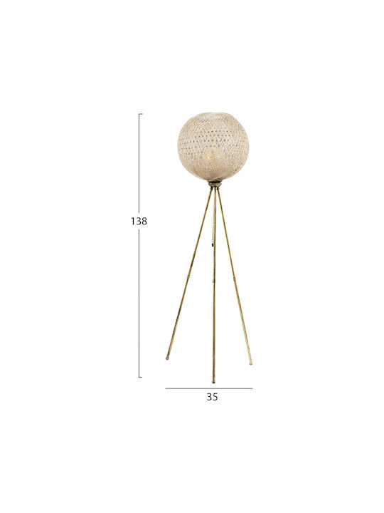 HomeMarkt Floor Lamp H138xW35cm. with Socket for Bulb E27 Beige