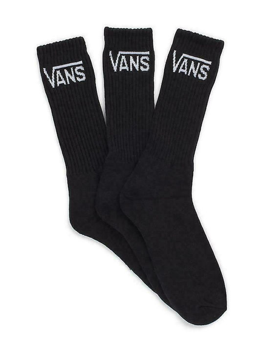 Vans Classic Crew Ανδρικές Μονόχρωμες Κάλτσες Μαύρες 3Pack