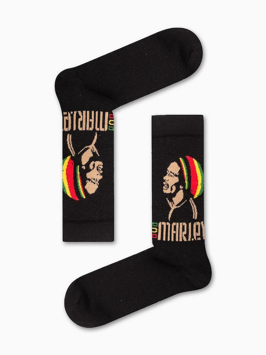 Ekmen Bob Marley Κάλτσες με Σχέδια Μαύρες Ekmen Bob Marley Κάλτσες με Σχέδια Μαύρες