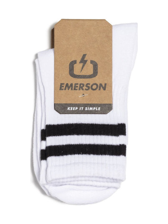 Emerson Plain Socks White