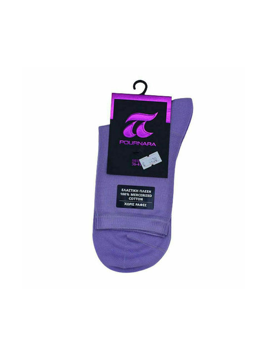 Pournara Women's Solid Color Socks Purple