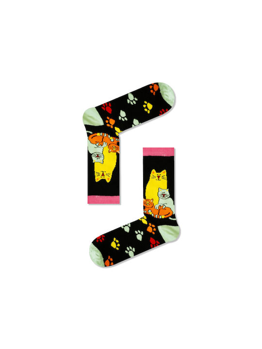 Vtex Socks Cats 0096 Unisex Κάλτσες με Σχέδια Μαύρες