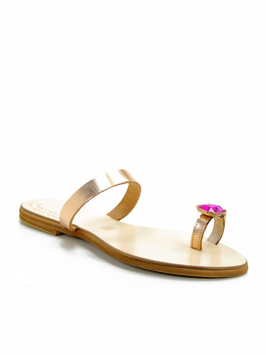 Robinson Women's Flat Sandals Flatforms in Gold Color