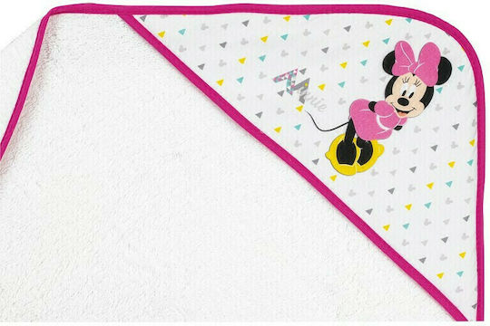 Interbaby Baby Hooded Towel Minnie Pink 100x100cm
