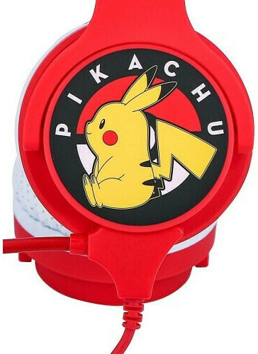 OTL Pokémon Kids Interactive On Ear Gaming Headset cu conexiune 3,5mm Roșu