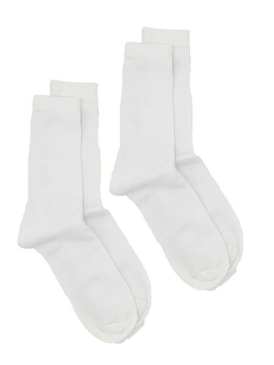 Ampo Socks 302 Μονόχρωμες Κάλτσες Λευκές 2Pack