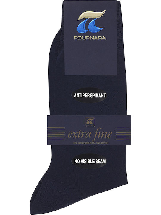 Pournara Herren Einfarbige Socken Blau 1Pack