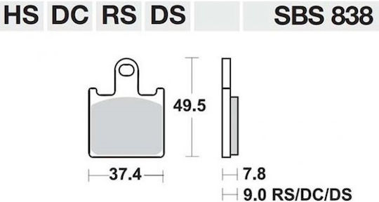 SBS Τακάκια Μοτοσυκλέτας Εμπρός Kawasaki ZZR 1400 06'-12' / ZX-6R 07'-12' / GTR 1400 08'-11' για Kawasaki ZZR 1400
