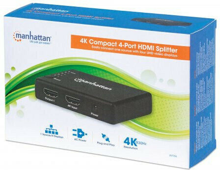 Manhattan 207706 UHD 1 είσοδος/4 έξοδοι HDMI Splitter
