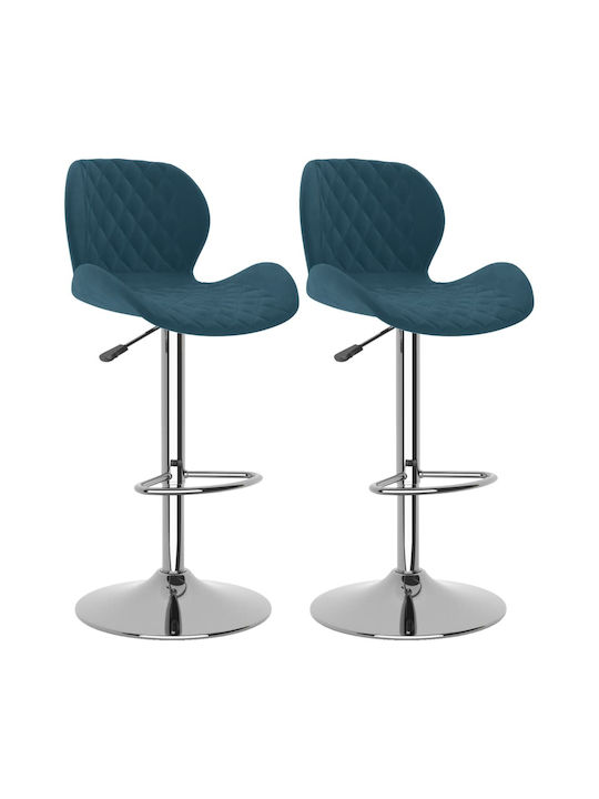 Stool Bar with Back & Adjustable Height Blue 2pcs 39x51x89-111cm
