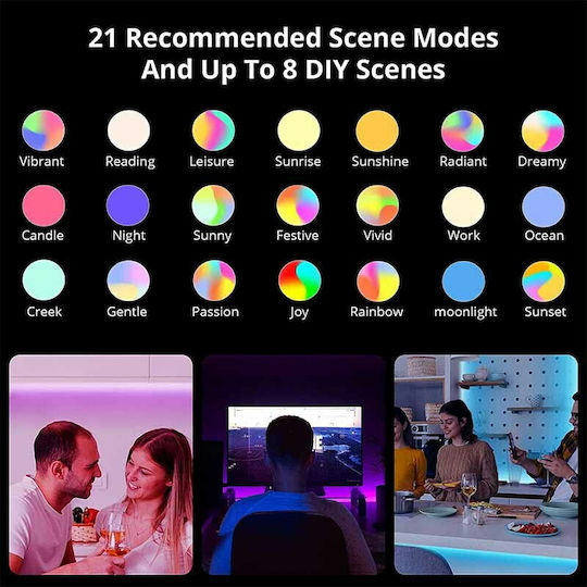 Sonoff Αδιάβροχη Smart Ταινία LED Wi-Fi 12V RGB Φως 5m Τύπου SMD5050 με Τροφοδοτικό & Τηλεχειριστήριο