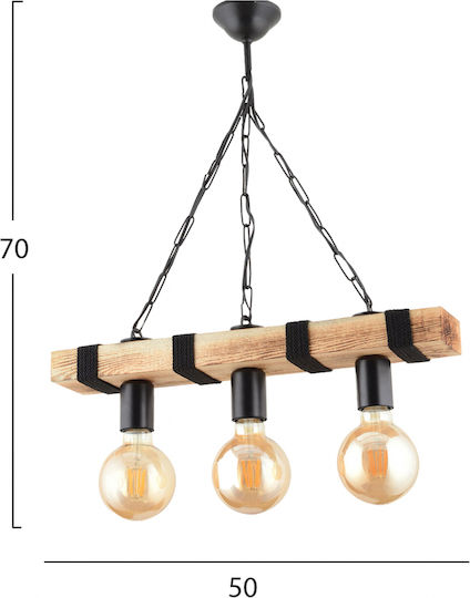 HomeMarkt Κρεμαστό Φωτιστικό Μπεζ με Ντουί E27 50x70εκ.