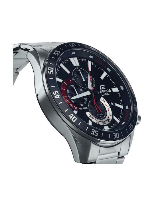 Casio Edifice Men's Watch 50.5mm Chronograph Battery with Silver Metal Bracelet