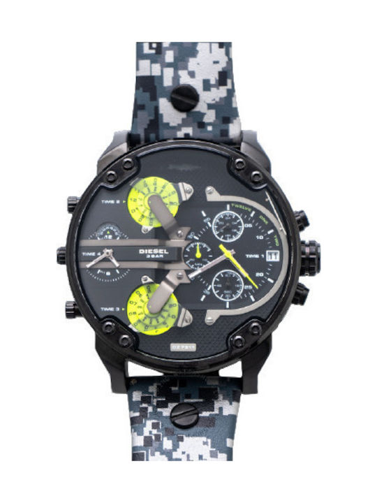 Diesel Ceas Bărbați 57mm Cronograf Baterie cu Curea Din Piele Gri