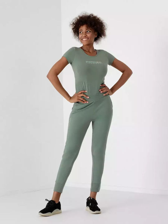 4F Hohe Taille Damen-Sweatpants Jogger Grün