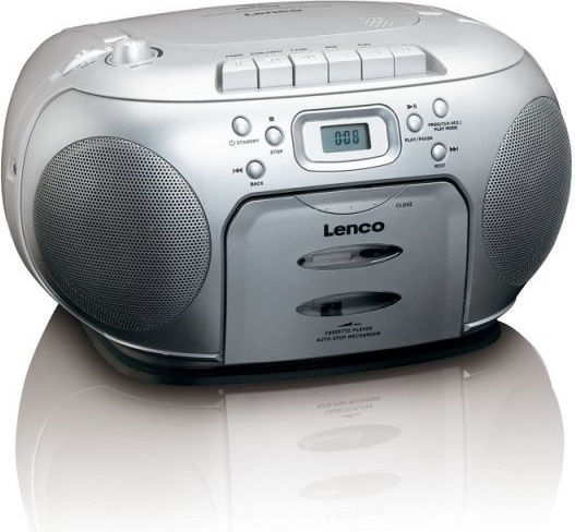 Lenco SCD-420 Преносима Аудиосистема с CD Касетофон Радио Сребрист