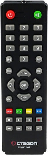 Octagon Δορυφορικός Αποκωδικοποιητής SX8 HD One Magic Full HD (1080p) DVB-S2 με Λειτουργία Εγγραφής PVR σε Μαύρο Χρώμα