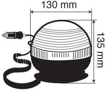 Lampa Auto-Leuchtturm 12 / 24V 13cm mit Orange Beleuchtung