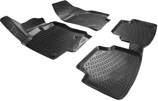 Rizline Set of Front and Rear Mats 4pcs Tray Type for Volkswagen Tiguan 2015+ Black