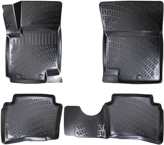 Rizline Set of Front and Rear Mats 4pcs Tray Type for Hyundai i20 2008-2014 Black