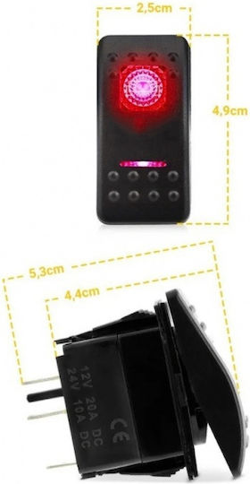 Comutator claxon auto Montaj încastrat 12V-24V Universal Negru