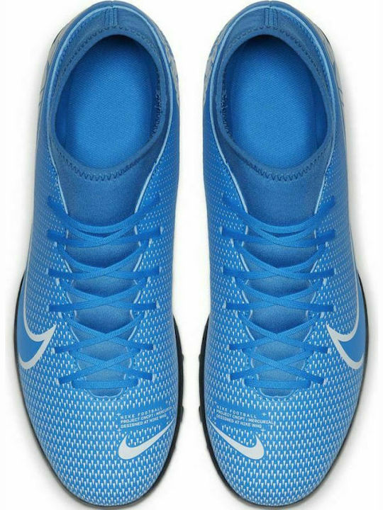 Παιδικά Ποδοσφαιρικά Παπούτσια Ψηλά Mercurial Superfly 13 Club TF με Σχάρα και Καλτσάκι Γαλάζια