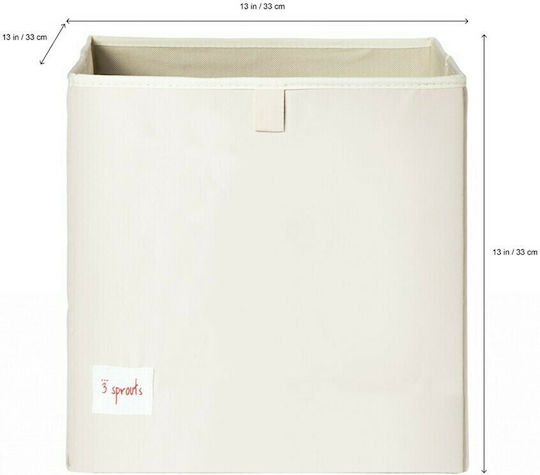 3 Sprouts Children's Folding Storage Basket made of Fabric Lion Yellow 33x33x33cm 1pcs
